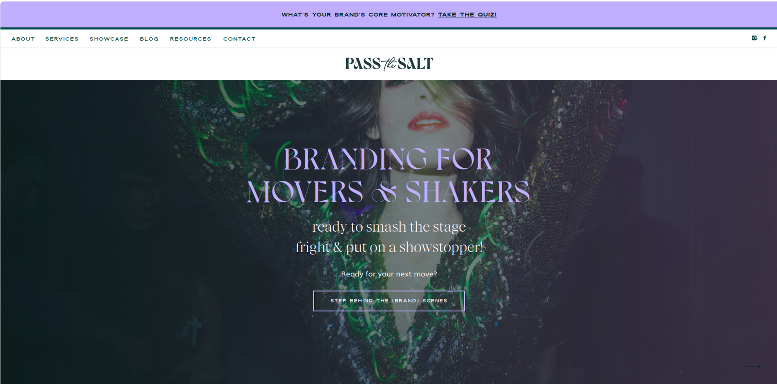 Pass the Salt Studio website screenshot — creator brand archetype in branding industry