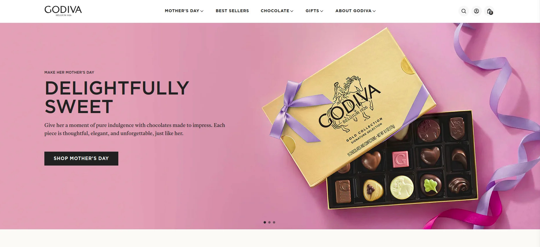 Godiva website, lover brand archetype in confections