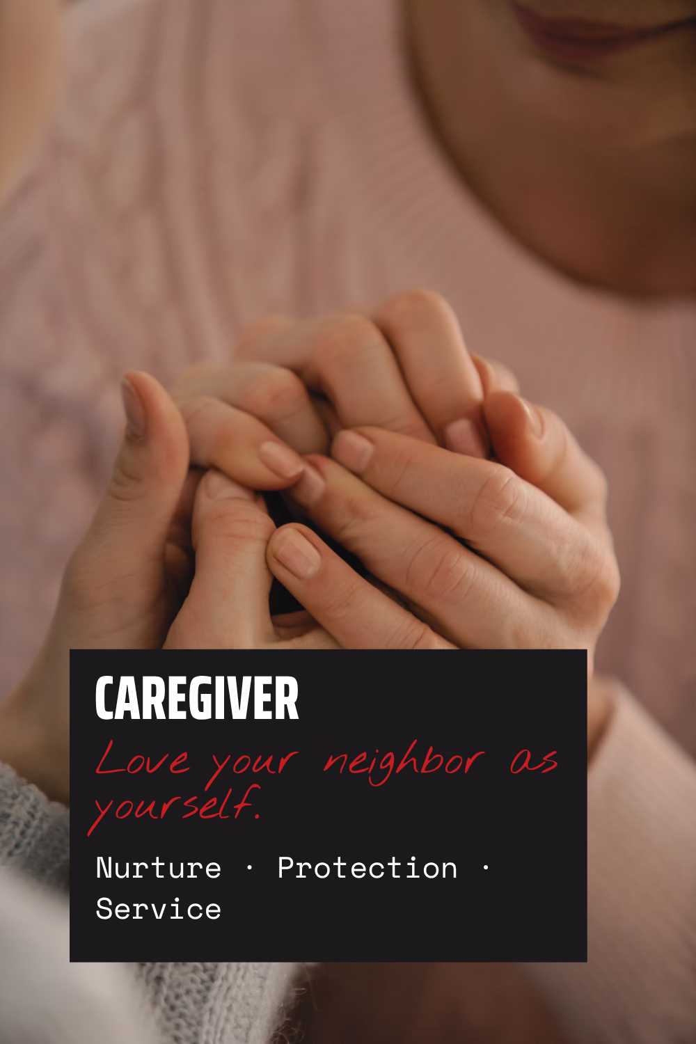 Caregiver brand archetype card — nurture, protection, service