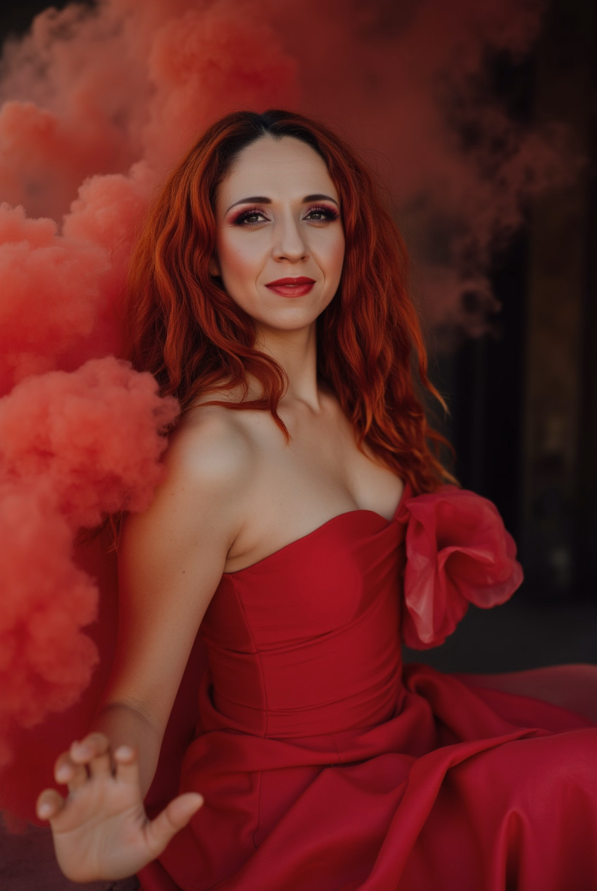 Tereza Škraňka in red smoke — The Oracle Session